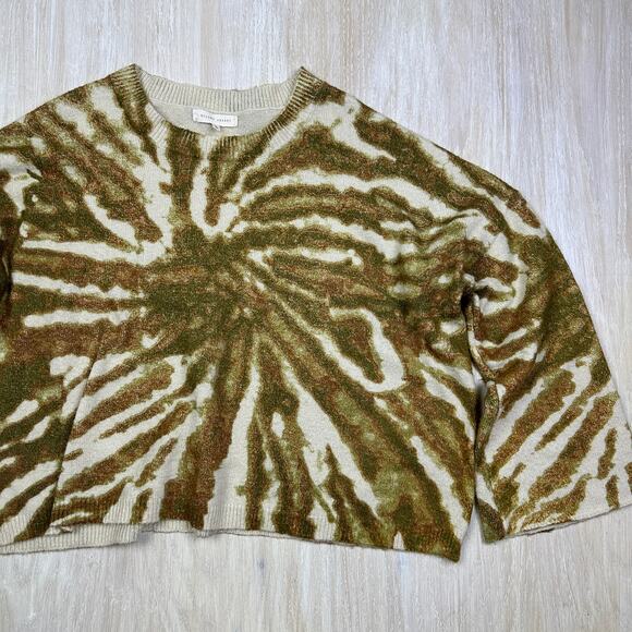 Gilded Intent Buckle Crew Neck Boho Cozy Knit Tie Dye Soft Pullover Sweater LG - Picture 2 of 16